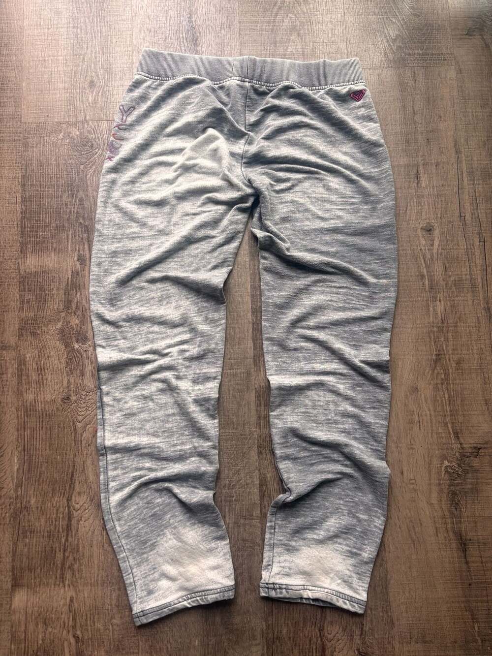 Roxy Girl Girls Grey Marled Graphic Drawstring Sweatpants Size 16 - Picture 3 of 5